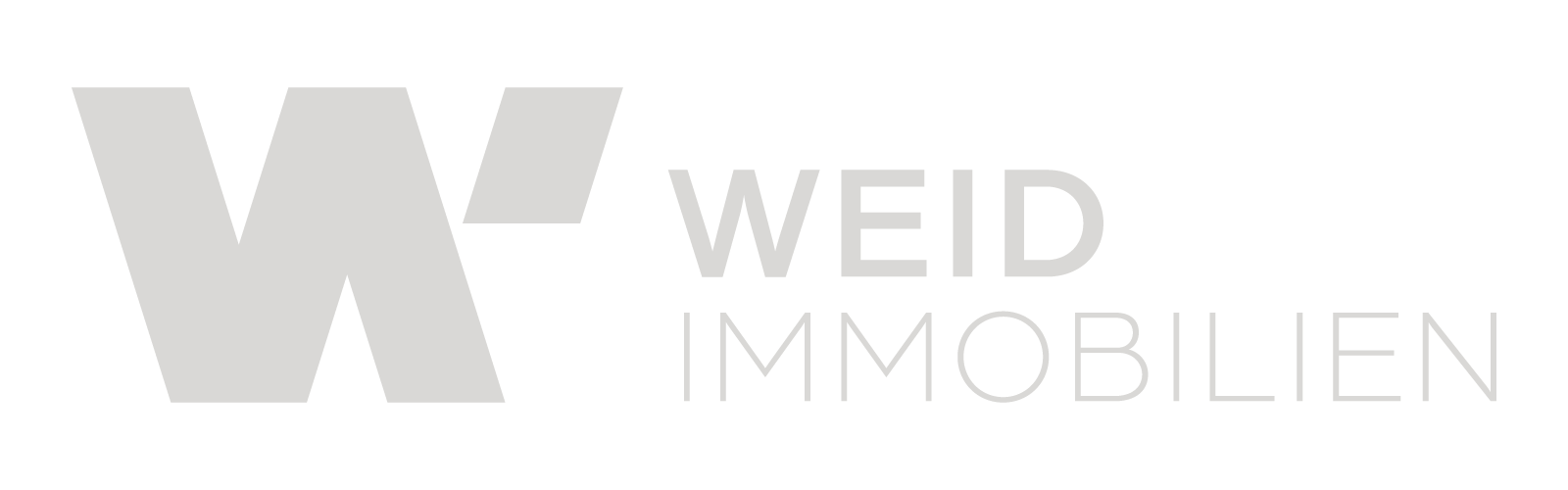 Graues Logo der Firma Weid Immobilien